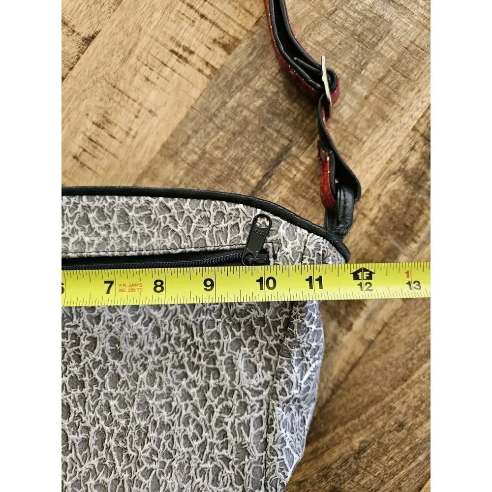 D’Onofrio Leather Designs Handcrafted Shoulder Bag‎ Black Red USA